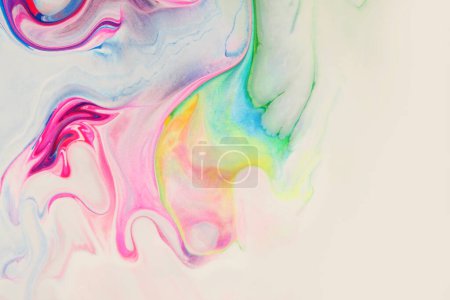 Photo for Art Abstract flow pour acrylic, ink and watercolor marble painting. Color wave texture blots background. Fluid Art. - Royalty Free Image