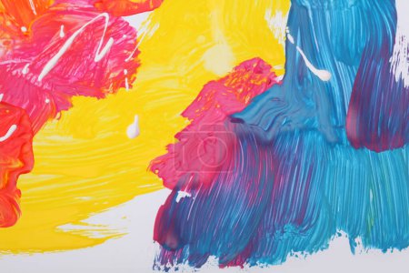 Téléchargez les photos : Huile moderne et acrylique tache de frottis mur de peinture. Texture abstraite couleur tache coup de pinceau fond. - en image libre de droit