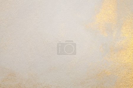 Photo for Watercolor paper texture painting wall. Abstract gold, nacre and beige marble copy space background. - Royalty Free Image