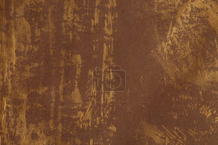 Foto de Art modern oil and acrylic smear blot canvas painting wall. Abstract texture gold, bronze, brown color stain brushstroke texture background. - Imagen libre de derechos