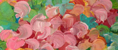 Foto de Art modern oil and Acrylic smear blot flower, painting wall. Abstract texture color stain brushstroke background. - Imagen libre de derechos