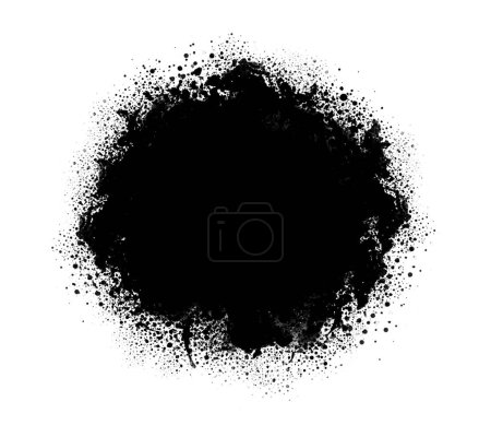 Téléchargez les photos : Ink black color smoke blot and drop on white background. - en image libre de droit