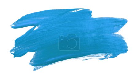Foto de Blue color smear painting brushstroke element on white background. - Imagen libre de derechos