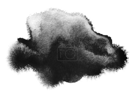 Photo for Abstract Smoke black and white colors watercolor and ink cloud blot on white backgrownd. - Royalty Free Image