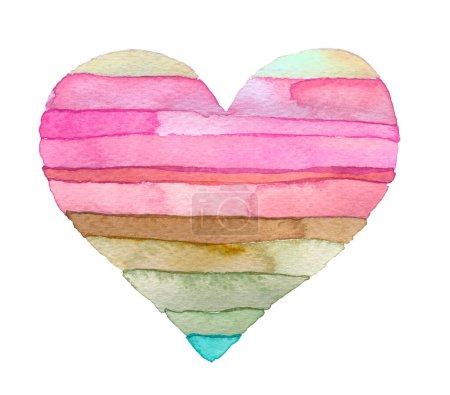 Photo for Png Watercolor strip pink heart shape.painting on tranparent background. - Royalty Free Image