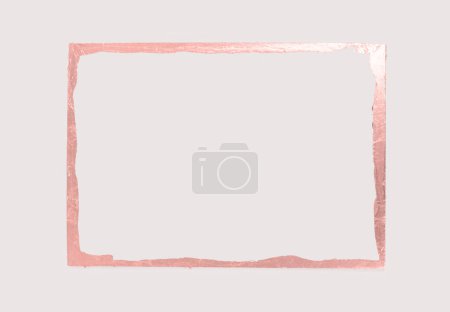 Téléchargez les photos : Cadre vide brillant rose nacre paillettes sur fond de papier gris beige. Texture abstraite de l'espace de copie. - en image libre de droit