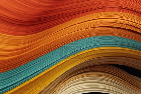 Photo for Color strip wave grain paper. Abstract texture background. - Royalty Free Image