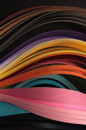Foto de Color tira de papel de línea de onda. Fondo de textura abstracta. - Imagen libre de derechos