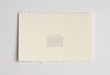 Photo for Torn empty pieces texture paper on white copy space background. - Royalty Free Image