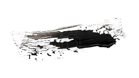 Photo for Abstract black ink smear brush stroke elements. Isolated on white background. - Royalty Free Image