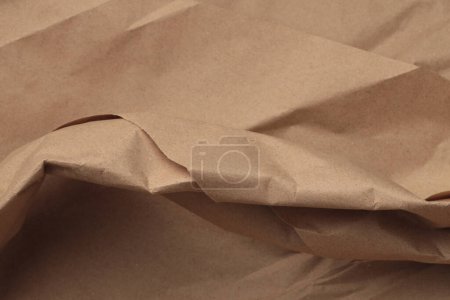Photo for Scrapbook beige crumpled package old craft paper blank texture copy space background. - Royalty Free Image