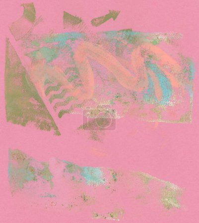 Photo for Art Modern Abstract color acrylic and oil monotype smear painting blot. Gel printing plate. Canvas stain texture background. - Royalty Free Image