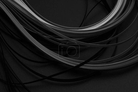 Foto de Papel ondulado en blanco y negro. Textura abstracta luz y sombra fondo. - Imagen libre de derechos