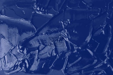 Foto de Arte moderno óleo y acrílico mancha pintura blot pared. Color azul abstracto mancha pincelada textura fondo. - Imagen libre de derechos