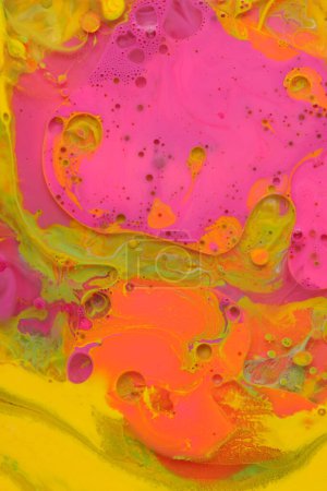 Photo for Soap and foam bubble blots. Abstract background. Marble texture. Acrylic colors. - Royalty Free Image