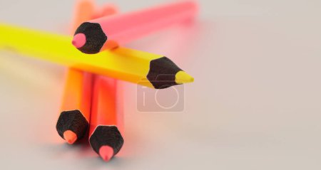 Photo for Selective Soft focus blur Neon color pencil texture art abstract background - Royalty Free Image