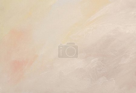 Photo for Art oil and acrylic smear blot canvas painting. Abstract beige neutral color stain brushstroke texture background. - Royalty Free Image