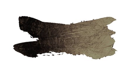 Foto de Tinta marrón negra color mancha cepillo trazo mancha línea mancha sobre fondo blanco. - Imagen libre de derechos