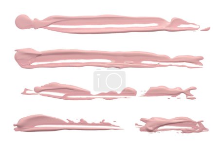 Téléchargez les photos : Rose pastel encre couleur frottis coup de pinceau tache ligne tache sur fond blanc. - en image libre de droit