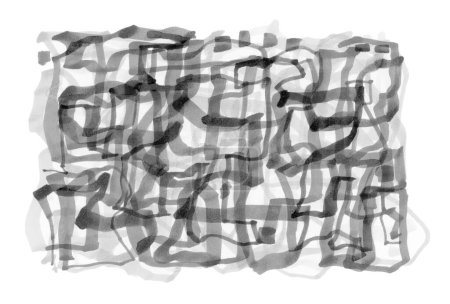 Foto de Dibujo garabato dibujado a mano patrón de garabatos caos línea. Marcador, lápiz textura tinta arte fondo abstracto. Blanco y negro - Imagen libre de derechos