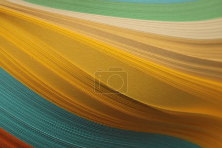 Photo for Color strip curve wave paper. Abstract texture background. - Royalty Free Image