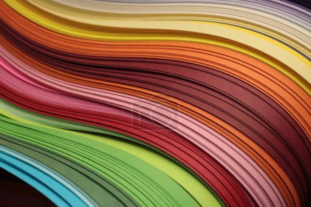 Foto de Arte suave Color tira gradiente onda grano papel. Fondo de textura abstracta. - Imagen libre de derechos