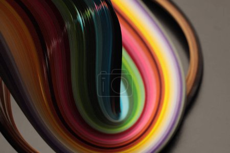 Foto de Arte suave Color tira gradiente onda grano papel sobre negro. Fondo de textura abstracta. - Imagen libre de derechos