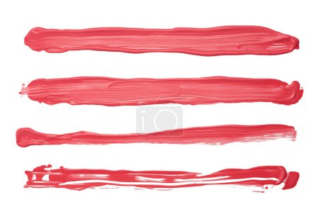 Photo for Pink pastel ink color smear brush stroke stain line blot on white background. - Royalty Free Image