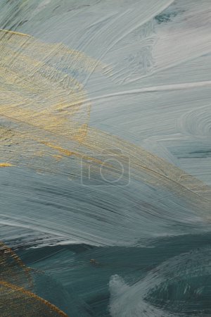 Texture oil and Acrylic smear blot painting wall. Abstract gold, blue color stain brushstroke background.