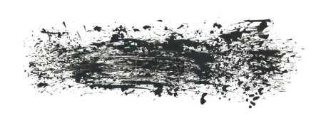 Photo for Art scrawl line brushstroke painting smear ink pen drop blot. Abstract black contrast stain on white background. - Royalty Free Image
