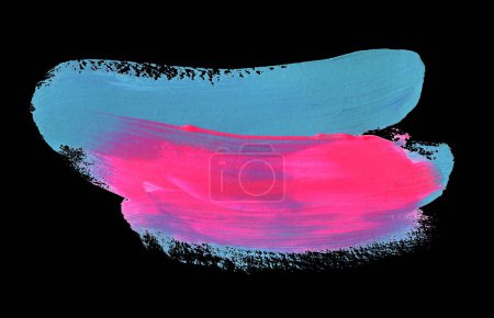 Photo for Abstract art acrylic and ink watercolor ink smear brush stroke stain painting blot on black background. - Royalty Free Image