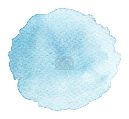 Téléchargez les photos : Encre aquarelle couleur bleue frottis coup de pinceau tache sur fond blanc. - en image libre de droit