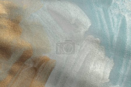 Foto de Grano húmedo acuarela papel textura blot pintura pared. Abstracto nácar de oro, plata de mármol copia de fondo. - Imagen libre de derechos