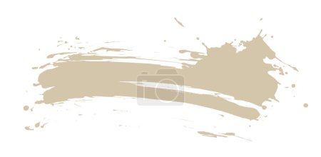 Photo for Art beige brushstroke painting smear blot. Abstract stain on white background. - Royalty Free Image