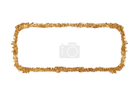 Foto de Marco vacío de brillo dorado (bronce) aislado sobre fondo blanco. Textura abstracta del espacio de copia. - Imagen libre de derechos