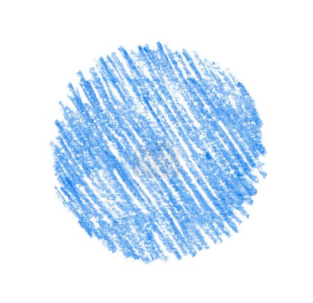 Foto de Dibujado a mano garabato trazo línea de eclosión círculo. Pluma azul, lápiz, textura pastel arte grunge textura sobre fondo blanco. - Imagen libre de derechos