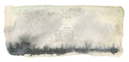 Photo for Abstract watercolor and acrylic flow blotch painting. Beige grunge color canvas texture horizontal background. - Royalty Free Image