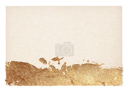 Téléchargez les photos : Cadre en toile vide pailleté or (bronze) isolé sur fond de papier blanc. Texture abstraite de l'espace de copie. - en image libre de droit