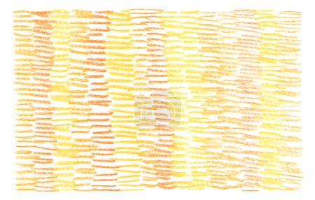 Foto de Amarillo, naranja Dibujo dibujado a mano garabato línea de eclosión. Pluma, lápiz, pastel textura arte grunge textura sobre fondo blanco. - Imagen libre de derechos