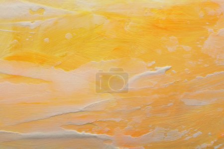 Photo for Art oil and acrylic smear blot canvas painting wall. Abstract texture yellow pastel color stain brushstroke texture background. - Royalty Free Image