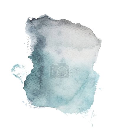 Photo for Ink Watercolor flow blot painting splash. Abstract texture pastel beige, gray, blue color stain on white background. - Royalty Free Image