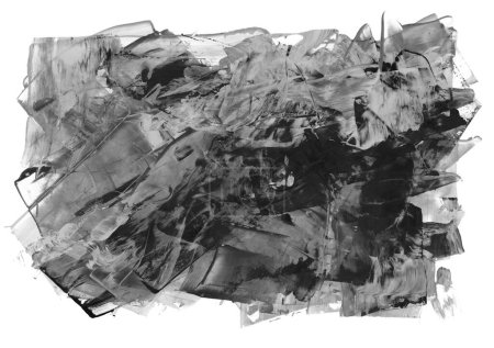 Foto de Arte acuarela y frotis de acrílico borrón de pincelada. Textura abstracta color blanco y negro mancha pintura fondo. - Imagen libre de derechos