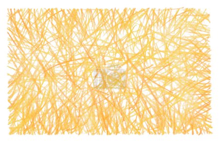Foto de Línea dibujada a mano del boceto del garabato amarillo que eclosionaba. Pluma, lápiz, pastel textura arte grunge textura mancha sobre fondo blanco. - Imagen libre de derechos