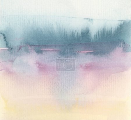 Foto de Tinta acuarela mancha de flujo de humo dibujado a mano mancha sobre fondo de textura de papel húmedo. Colores de yeso. - Imagen libre de derechos