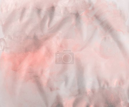 Téléchargez les photos : Texture de papier aquarelle humide fumé. Onde lumière et ombre peinture. Abstrait nacre rose, fond de l'espace de copie en marbre beige. - en image libre de droit