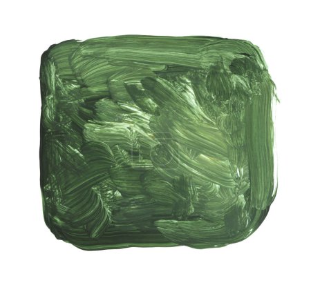 Téléchargez les photos : Art huile et acrylique frottis taches éléments de peinture. Abstrait couleur verte dessinée à la main tache texture coup de pinceau sur fond blanc. - en image libre de droit