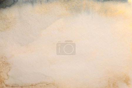 Photo for Watercolor paper grain texture painting wall. Abstract gold, nacre and beige marble copy space background. - Royalty Free Image