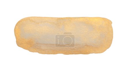 Téléchargez les photos : Paillettes or, encre beige aquarelle papier grain texture tache cadre tache sur fond blanc. - en image libre de droit