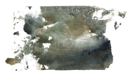 Photo for Ink Watercolor painting art blot. Abstract texture grunge color stain on white paper background. - Royalty Free Image