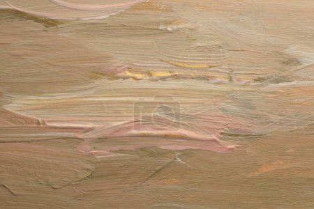 Foto de Arte óleo y acrílico mancha blot pared de pintura de lienzo. Textura abstracta pastel beige, color rosa mancha pincelada textura fondo. - Imagen libre de derechos
